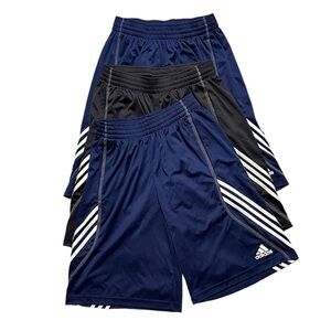 3 Pair Adidas Shorts Navy Blue Black Basketball M Medium